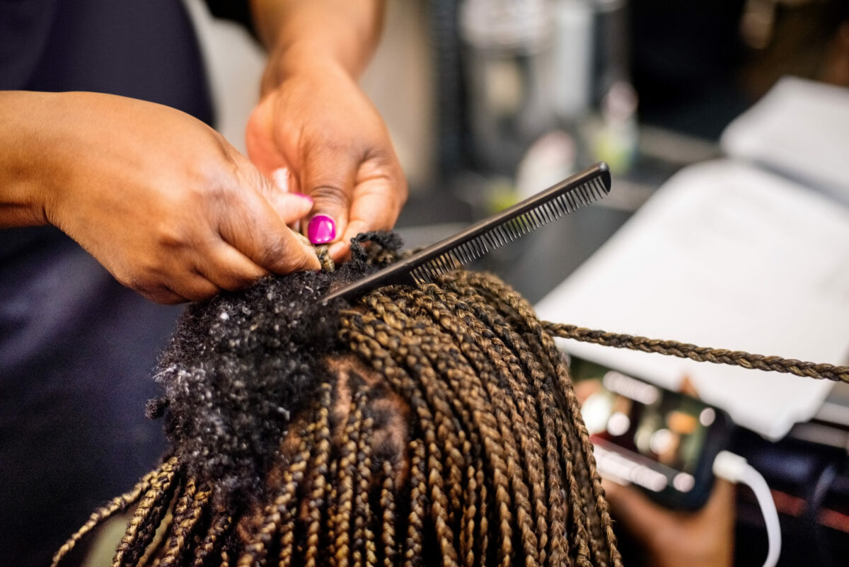 Black hairstylist, Dosso Beauty, Hypoallergenic Braiding Hair Shop, Philly