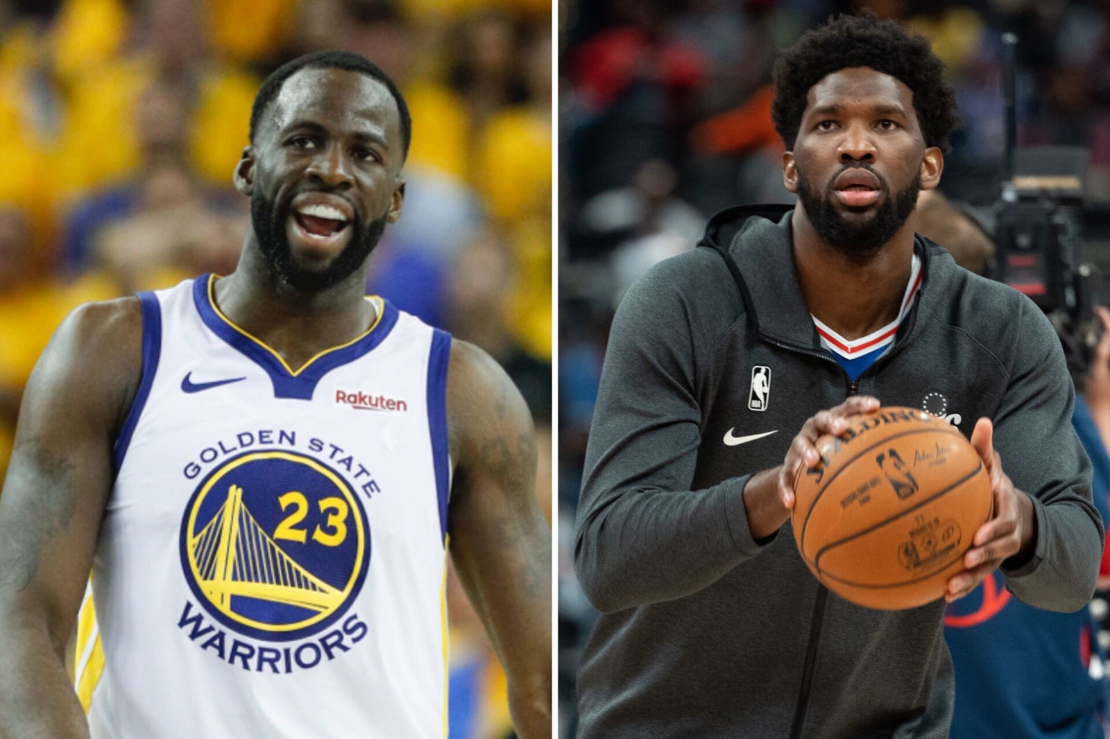 Draymond Green, Embiid, warriors, 76ers