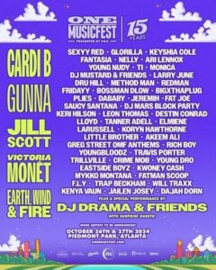 One Music Fest, lineup, J Carter, Piedmont Park, Atlanta 