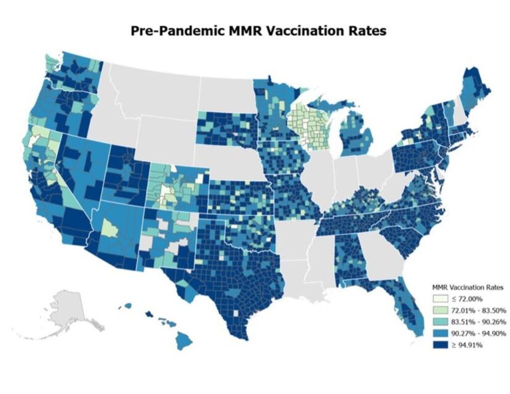Childhood Vaccination Rates Drop Across 1,600 US Counties